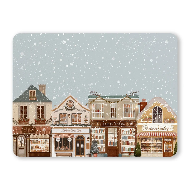 Set de table en vinyle 30x40 cm motif village de Noël