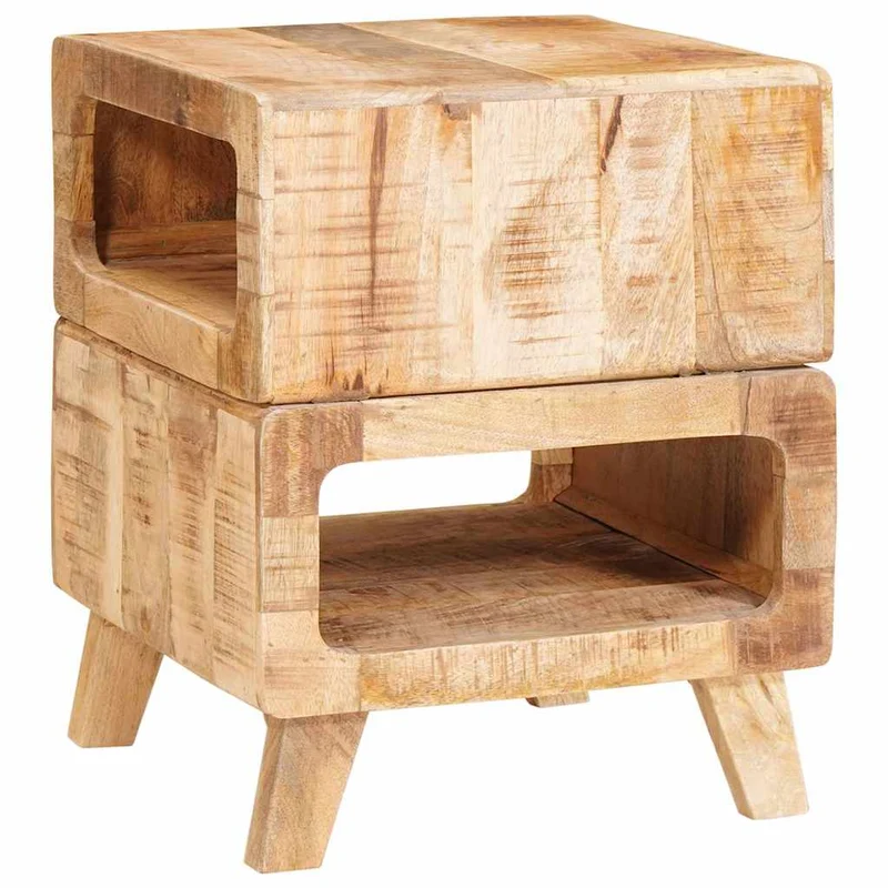 Table d'Appoint en Bois Clair Design Rustique