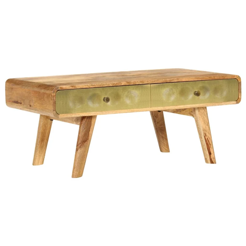 Table Basse en Bois de Manguier Style Rétro