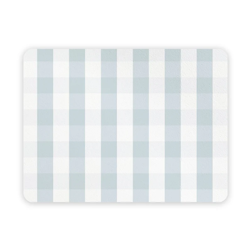 Set de table en vinyle 30x40 cm, motif vichy bleu poudré