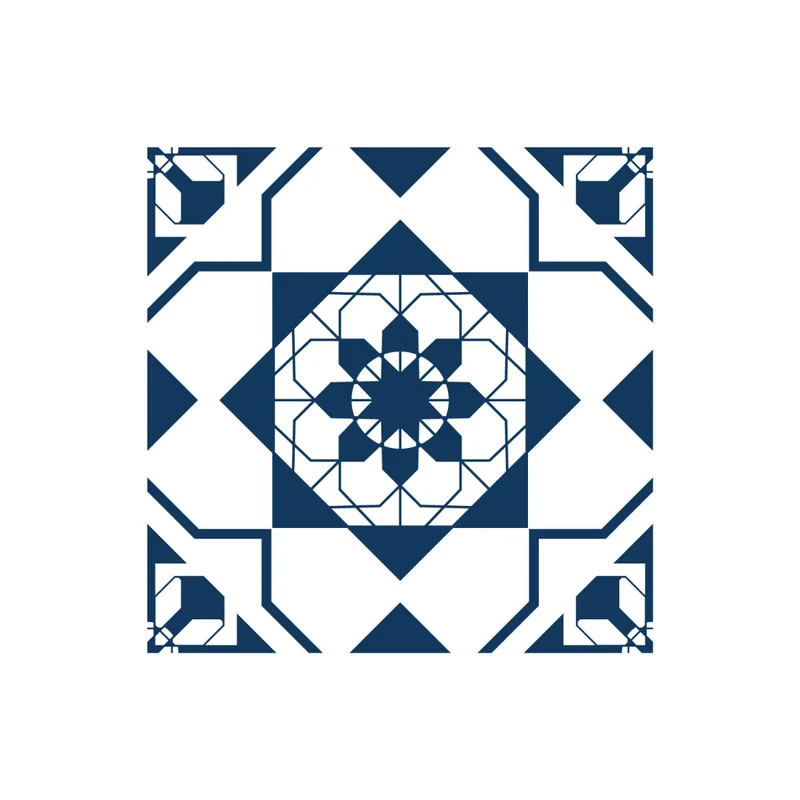 Autocollant de carrelage de sol bleu marine Barcelone 33x33 cm