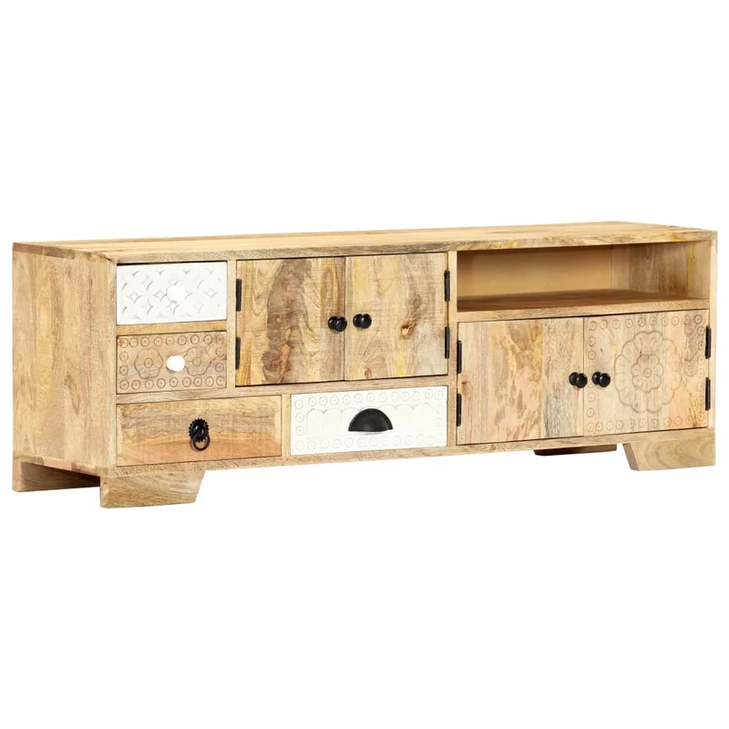 Meuble TV Industriel avec Bois de Manguier