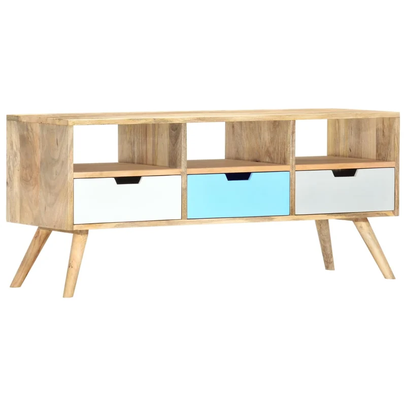 Meuble TV Industriel avec Couleur en Bois de Manguier
