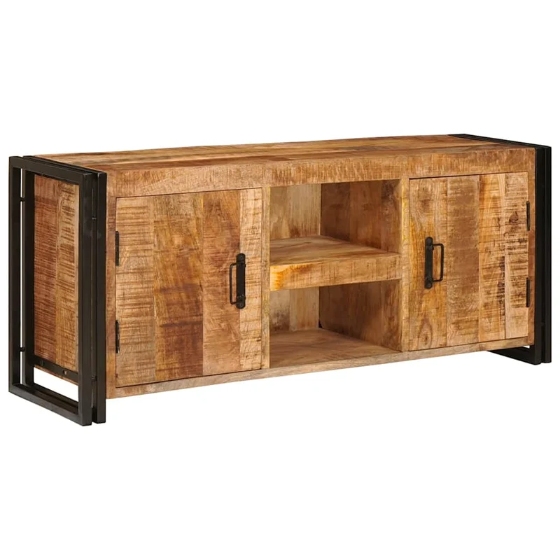 Meuble TV Vintage en Bois Massif Style Industriel