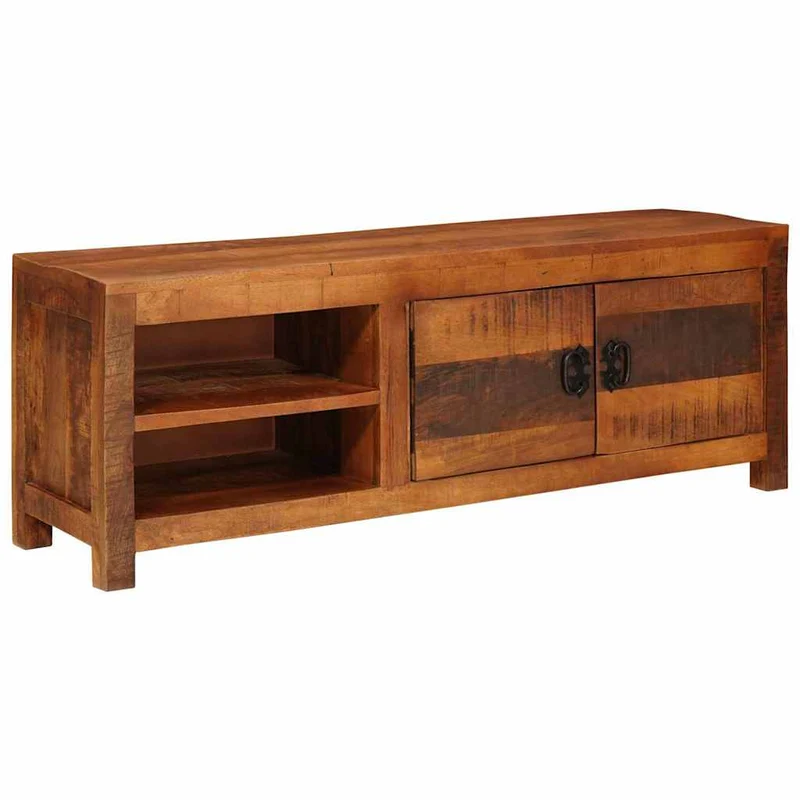 Meuble TV en Bois Massif Marron Industriel
