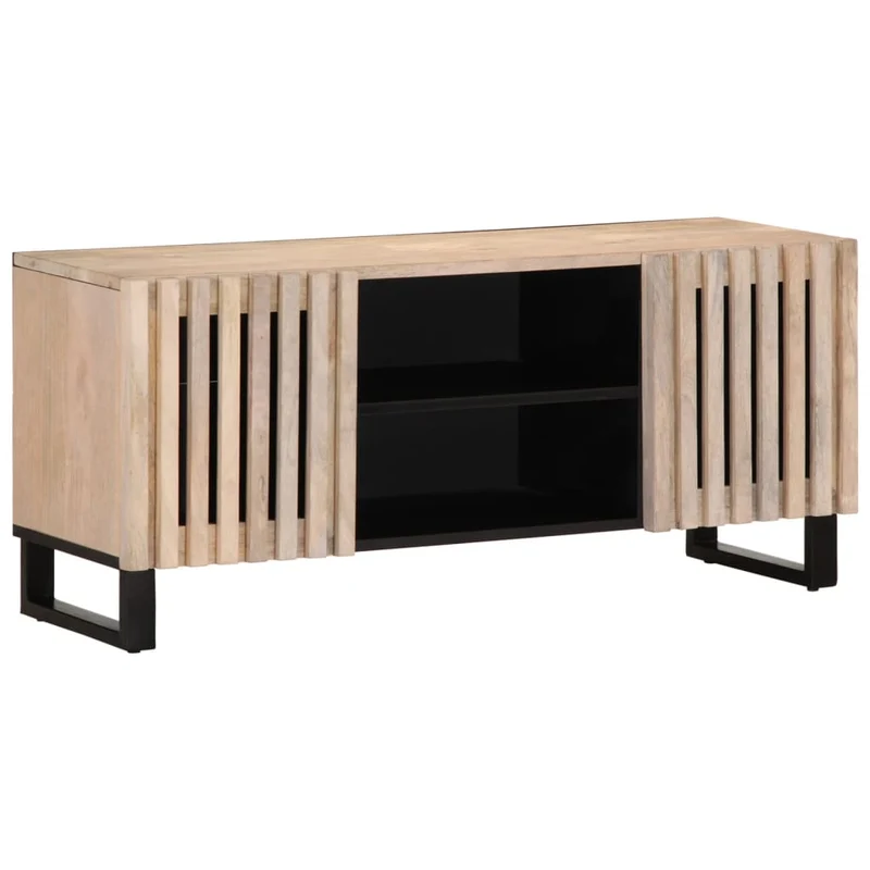 Meuble TV Industriel en Bois de Manguier Style Latte