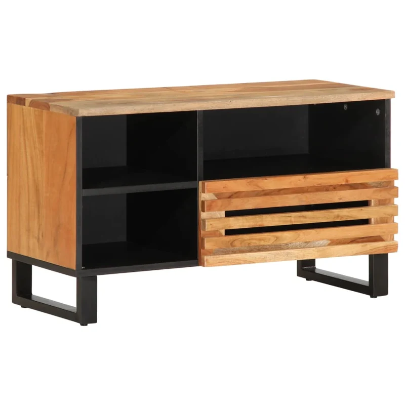Meuble TV Industriel en Bois Marron et Acier