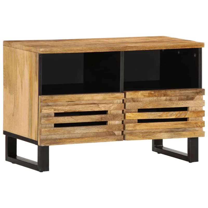 Meuble TV en Bois de Manguier Style Industriel 70 Cm