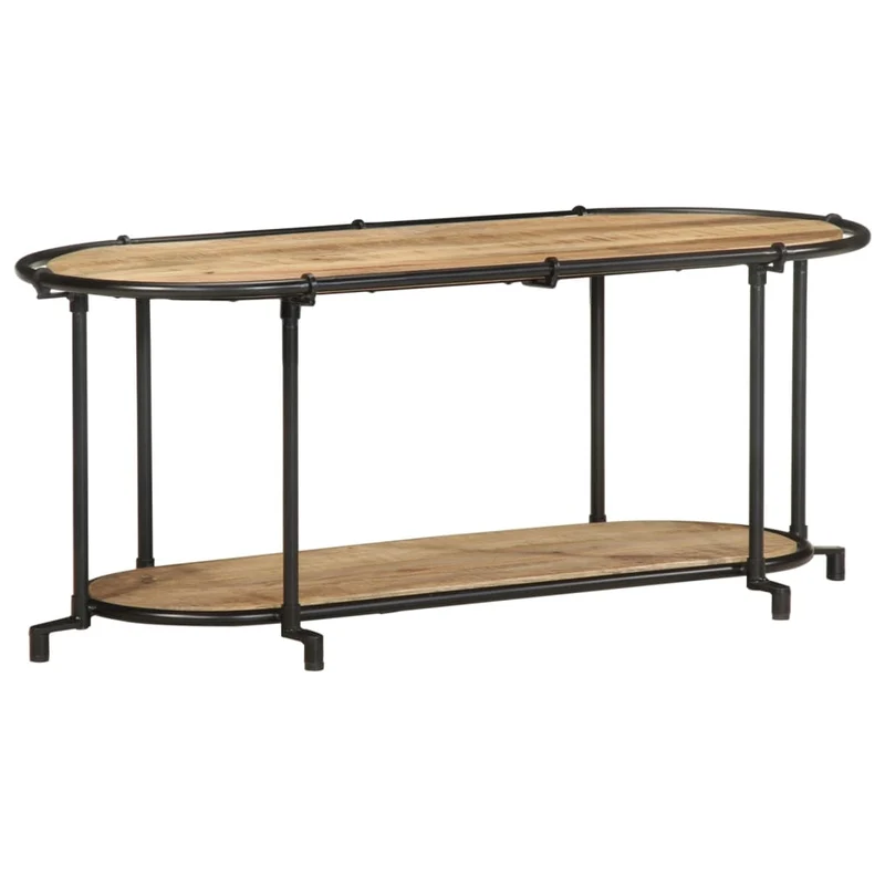 Meuble TV Ovale en Bois Massif Brut
