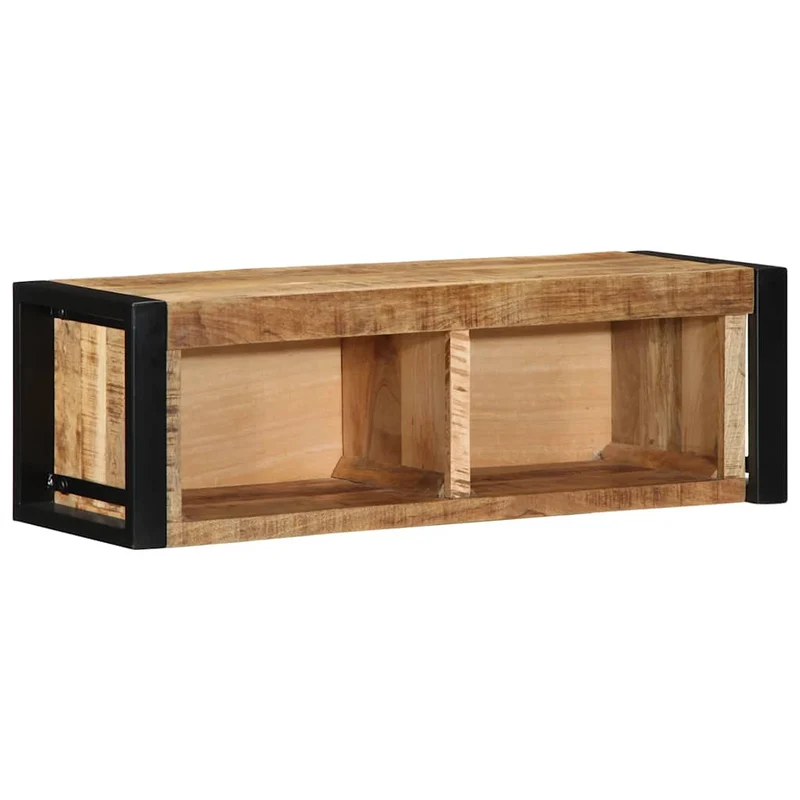 Meuble TV en Bois Massif Style Industriel 80 Cm