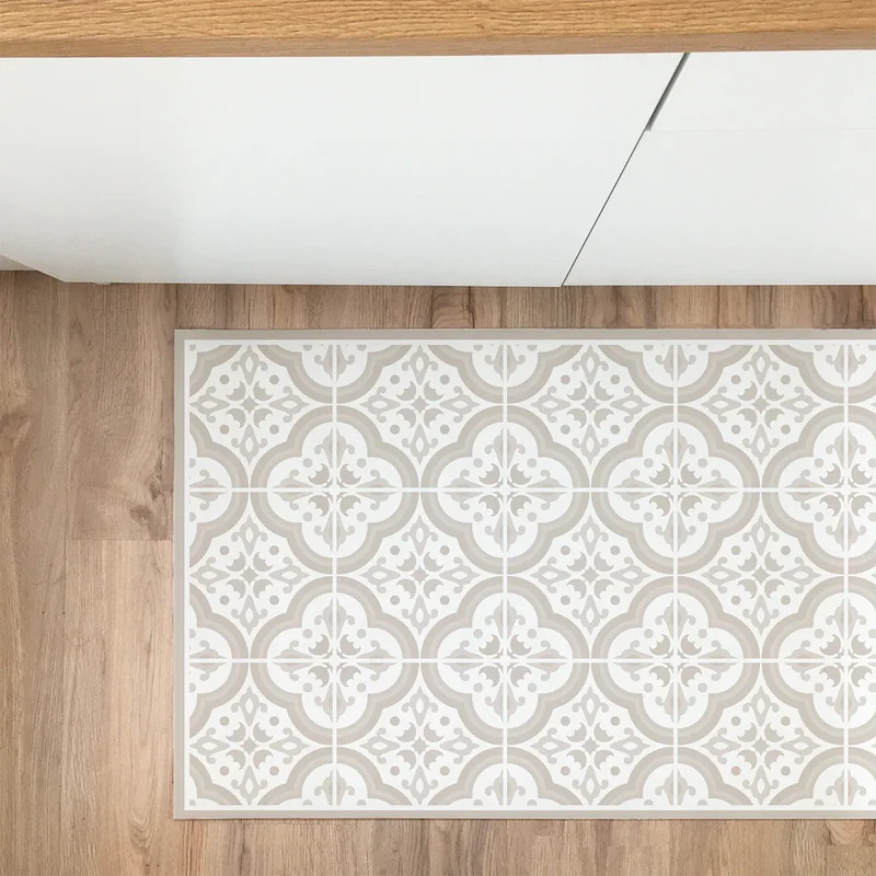 Tapis en vinyle écru Lisbonne 48x98