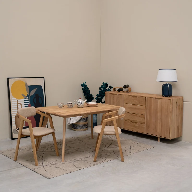 Table de salle à manger fixe en bois massif SWEDEN | NordicStory