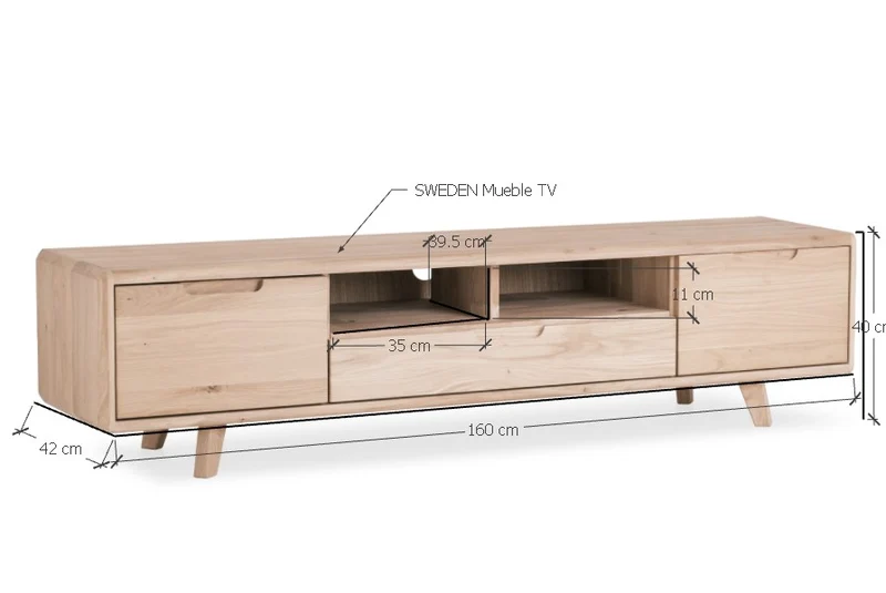 Meuble TV en bois massif SWEDEN 2 | NordicStory