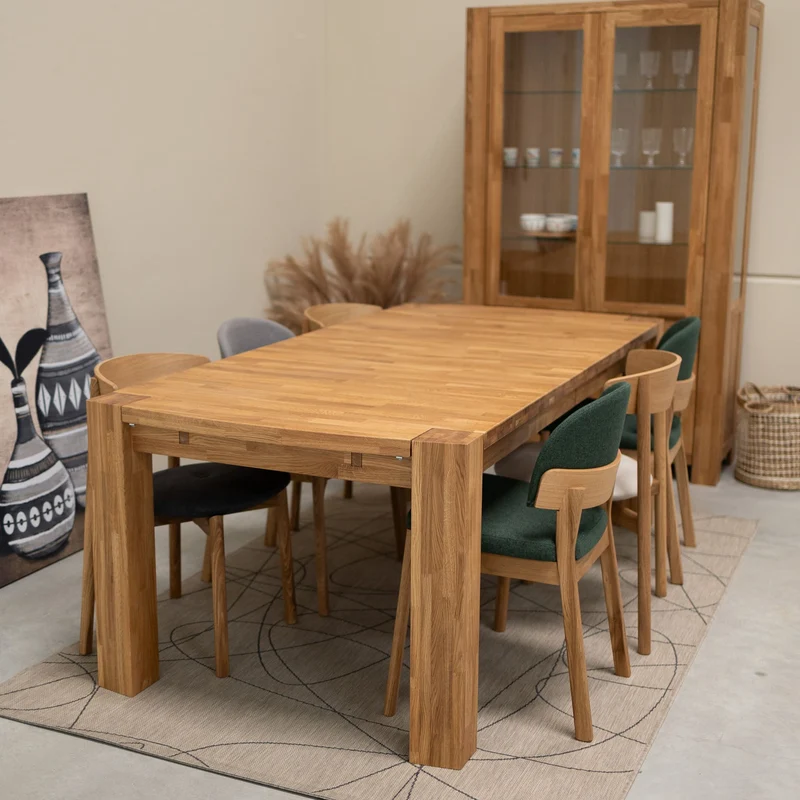 Table de salle à manger rectangulaire à rallonges en chêne BALDER, jusqu'à 5 m | NordicStory