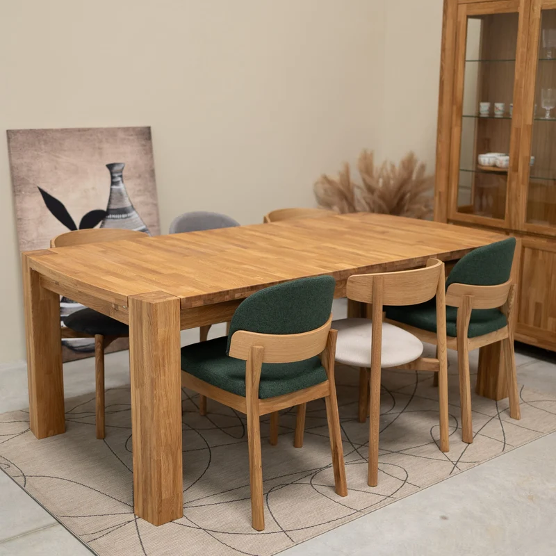 Table de salle à manger rectangulaire à rallonges en chêne BALDER, jusqu'à 5 m | NordicStory