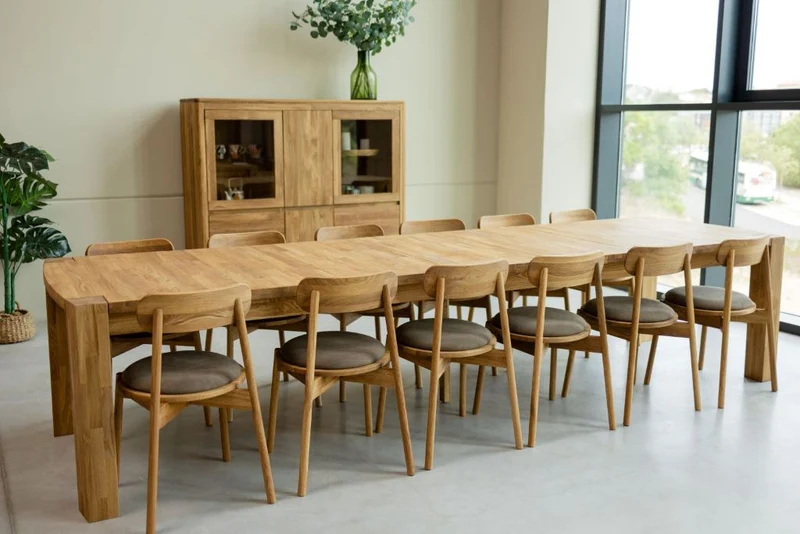 Table de salle à manger rectangulaire à rallonges en chêne BALDER, jusqu'à 5 m | NordicStory
