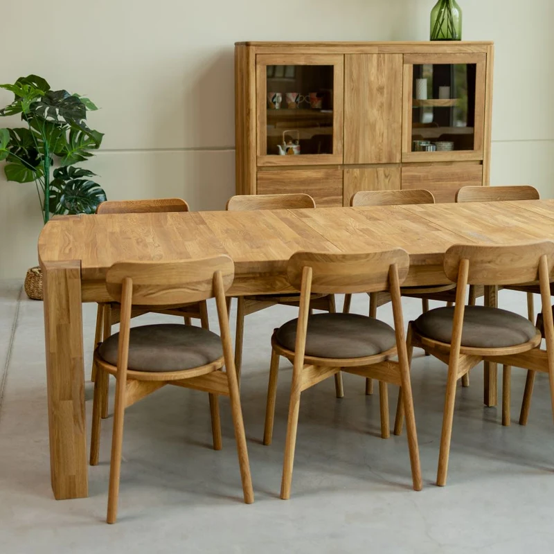 Table de salle à manger rectangulaire à rallonges en chêne BALDER, jusqu'à 5 m | NordicStory