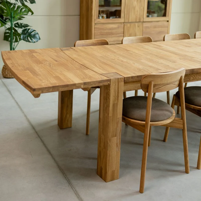 Table de salle à manger rectangulaire à rallonges en chêne BALDER, jusqu'à 5 m | NordicStory