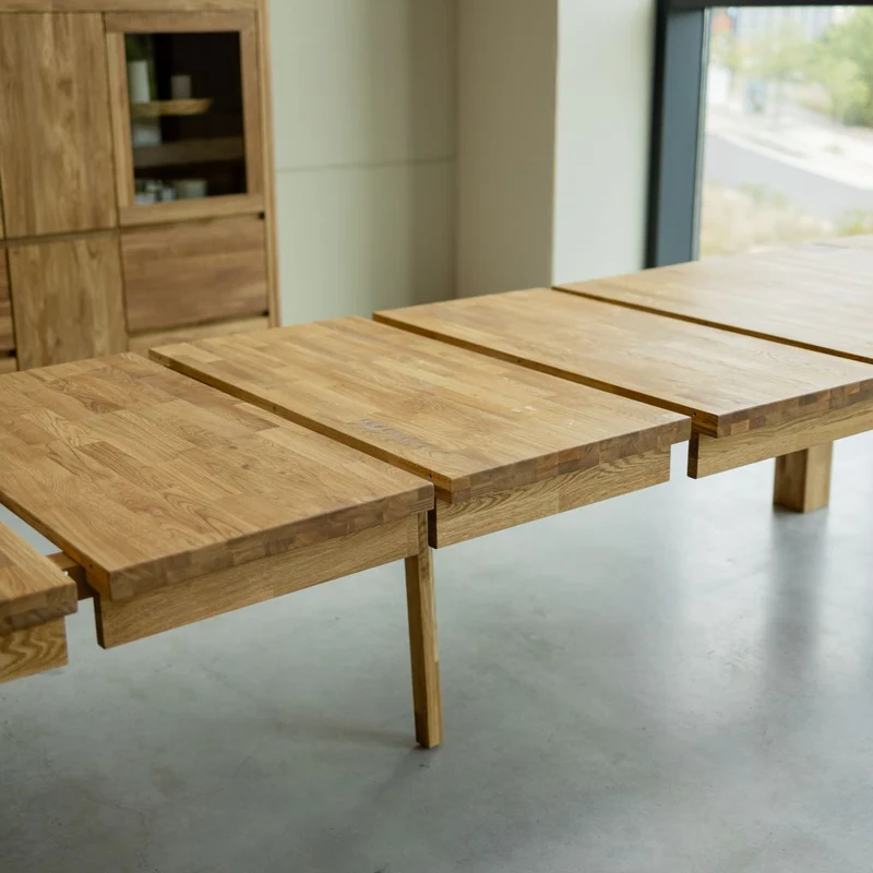 Table de salle à manger rectangulaire à rallonges en chêne BALDER, jusqu'à 5 m | NordicStory