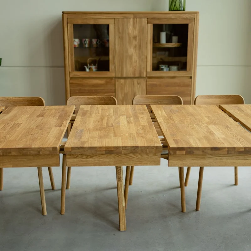 Table de salle à manger rectangulaire à rallonges en chêne BALDER, jusqu'à 5 m | NordicStory