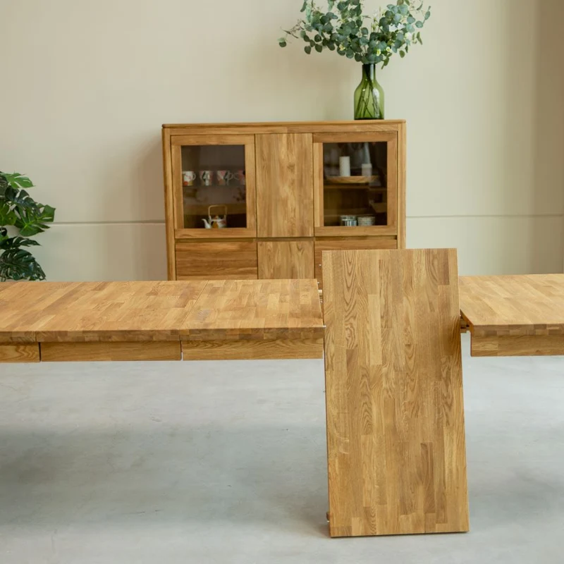 Table de salle à manger rectangulaire à rallonges en chêne BALDER, jusqu'à 5 m | NordicStory