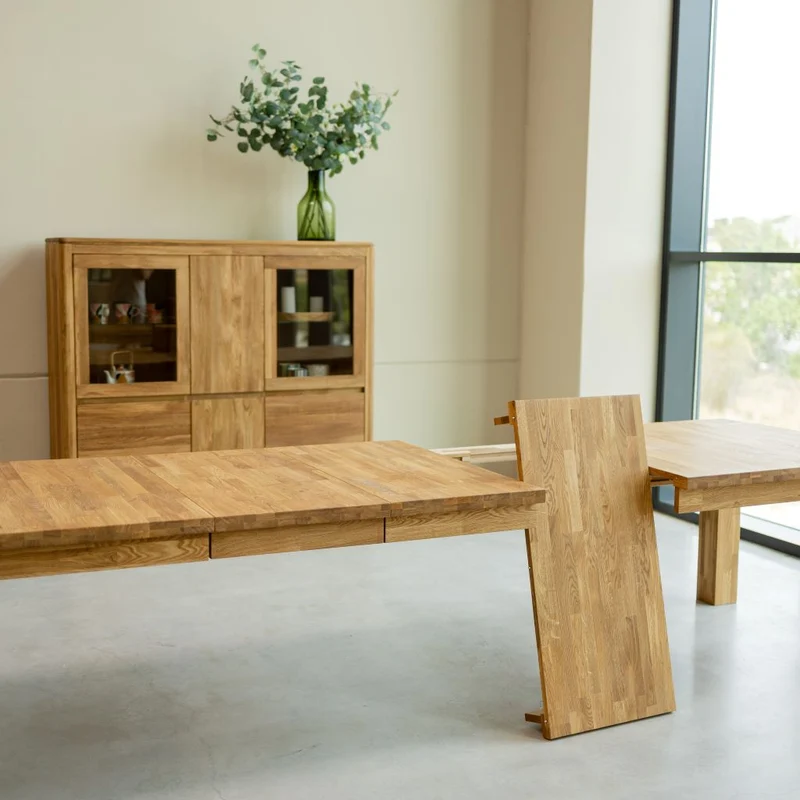 Table de salle à manger rectangulaire à rallonges en chêne BALDER, jusqu'à 5 m | NordicStory