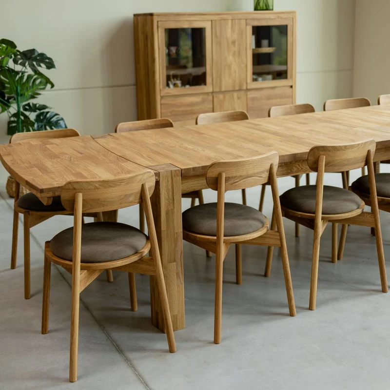 Table de salle à manger rectangulaire à rallonges en chêne BALDER, jusqu'à 5 m | NordicStory