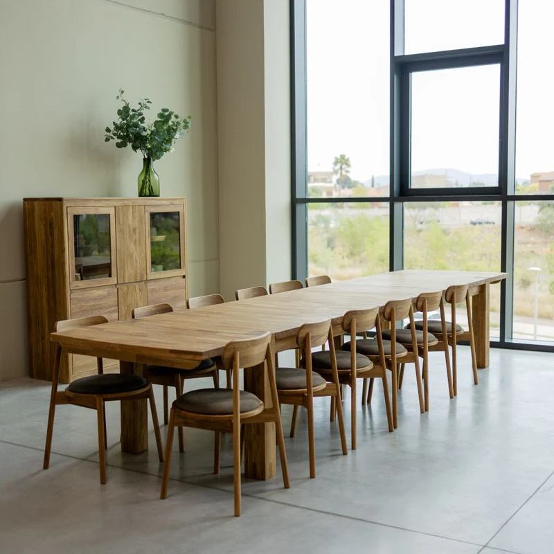 Table de salle à manger rectangulaire à rallonges en chêne BALDER, jusqu'à 5 m | NordicStory