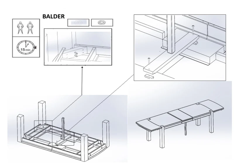 Table de salle à manger rectangulaire à rallonges en chêne BALDER, jusqu'à 5 m | NordicStory
