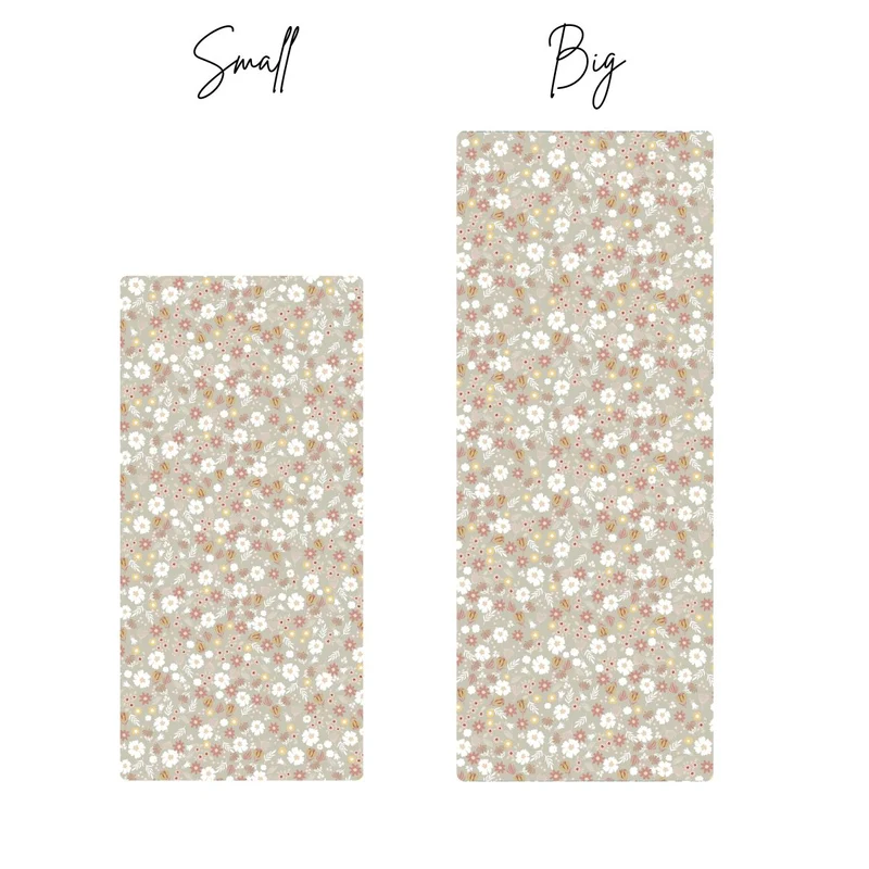 Tapis de chevet enfant motif fleurs sauvages - Prénom personnalisable - Plusieurs couleurs et tailles disponibles
