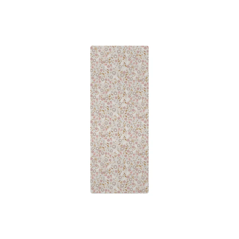 Tapis de chevet enfant motif fleurs sauvages - Prénom personnalisable - Plusieurs couleurs et tailles disponibles