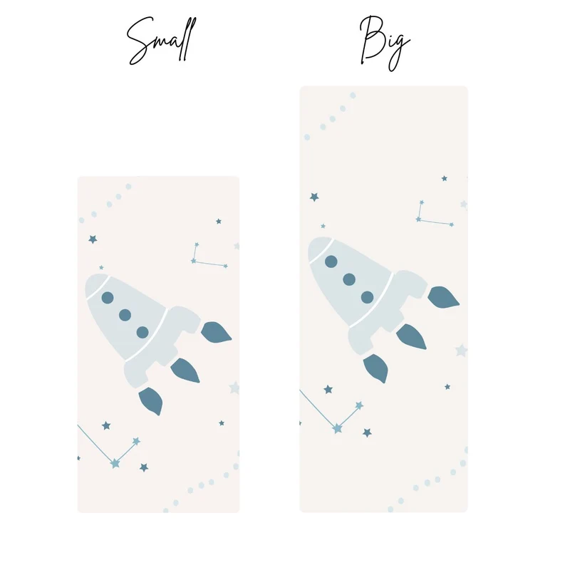 Tapis de chevet enfant Space - Nom personnalisable - Plusieurs motifs et tailles disponibles