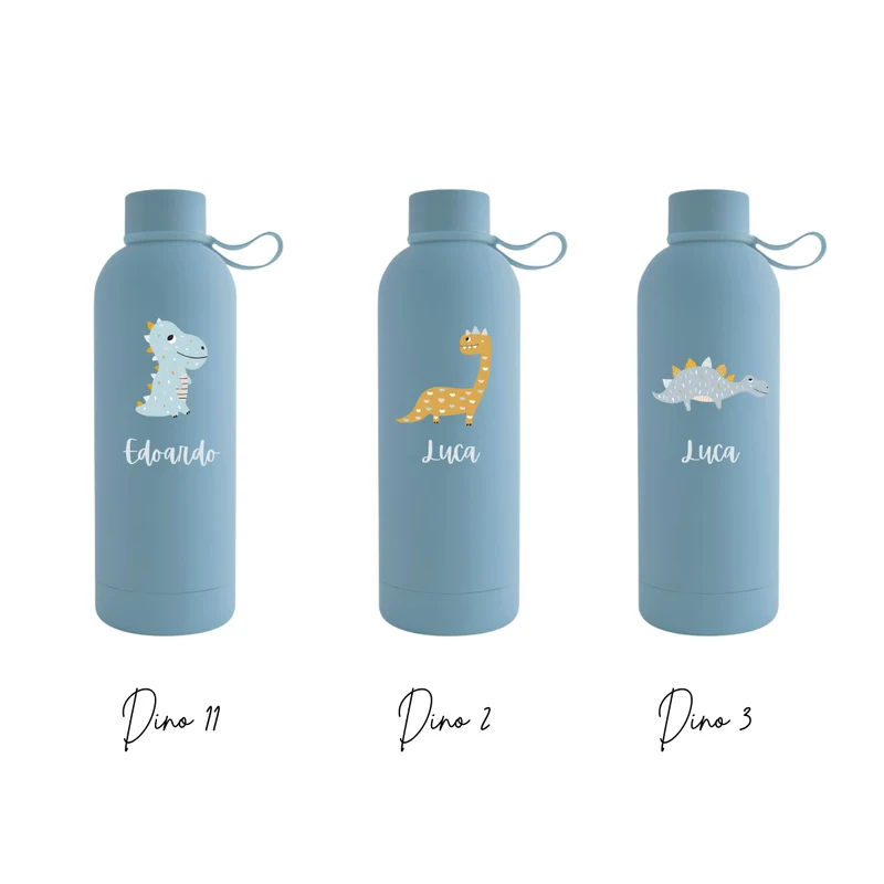 Gourde isotherme personnalisée dinosaure pour enfants 500 ml – Plusieurs modèles disponibles