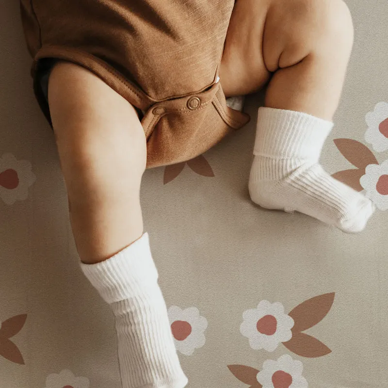 Tapis beige à motifs floraux pour chambre de fille - Plusieurs tailles disponibles
