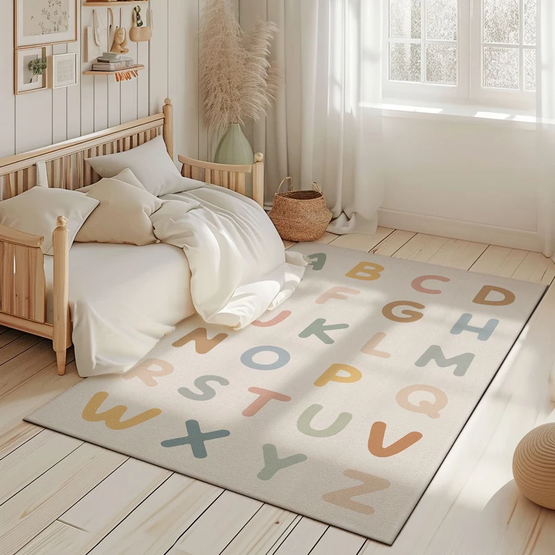 Tapis lettres et chiffres pour chambre d'enfant - Plusieurs tailles disponibles