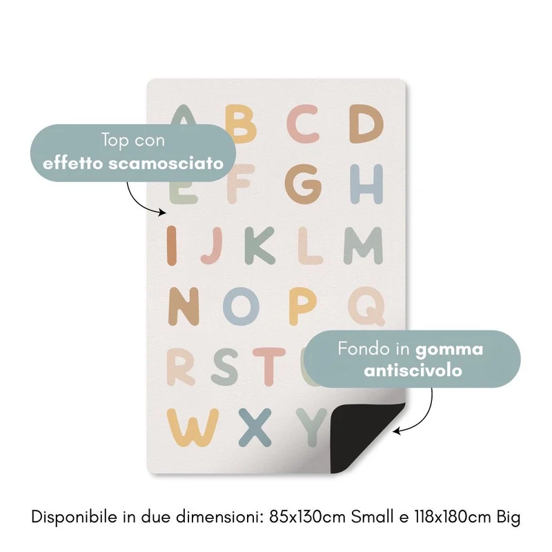 Tapis lettres et chiffres pour chambre d'enfant - Plusieurs tailles disponibles