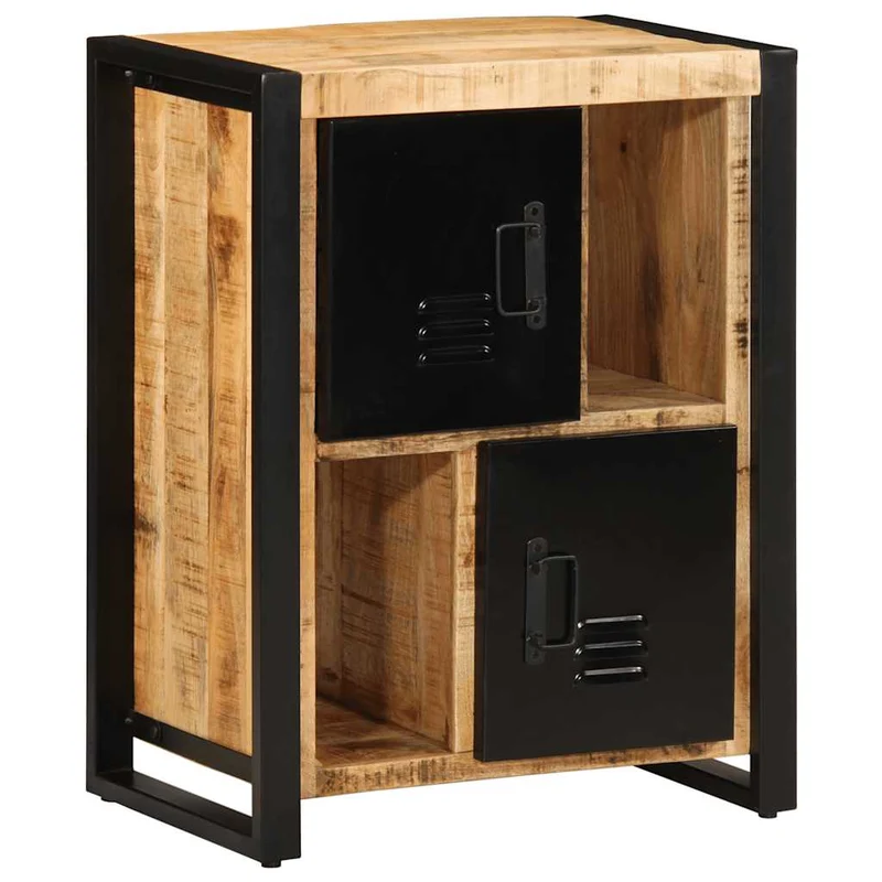 Buffet Industriel en Bois de Manguier et Métal Noir