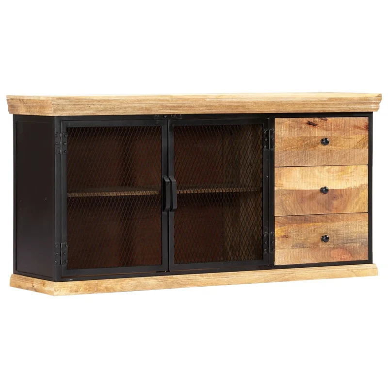 Buffet Industriel en Bois de Manguier et Acier