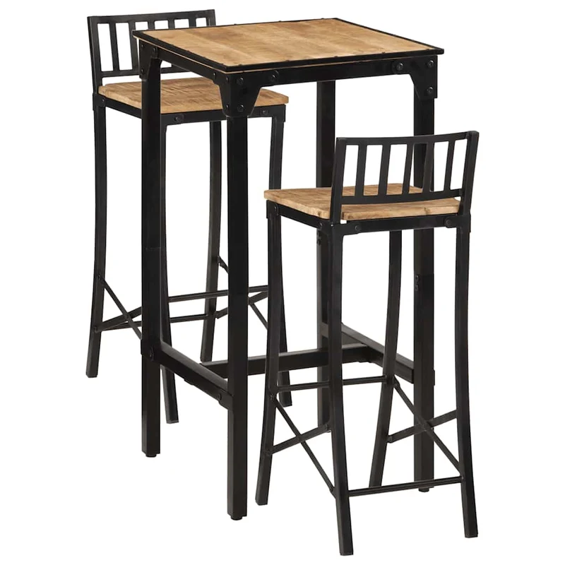 Ensemble Bar en Bois et Métal 2 Personnes