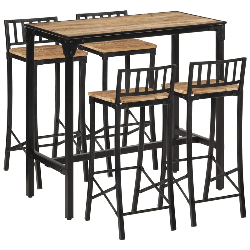 Ensemble Bar en Bois et Métal 4 Personnes