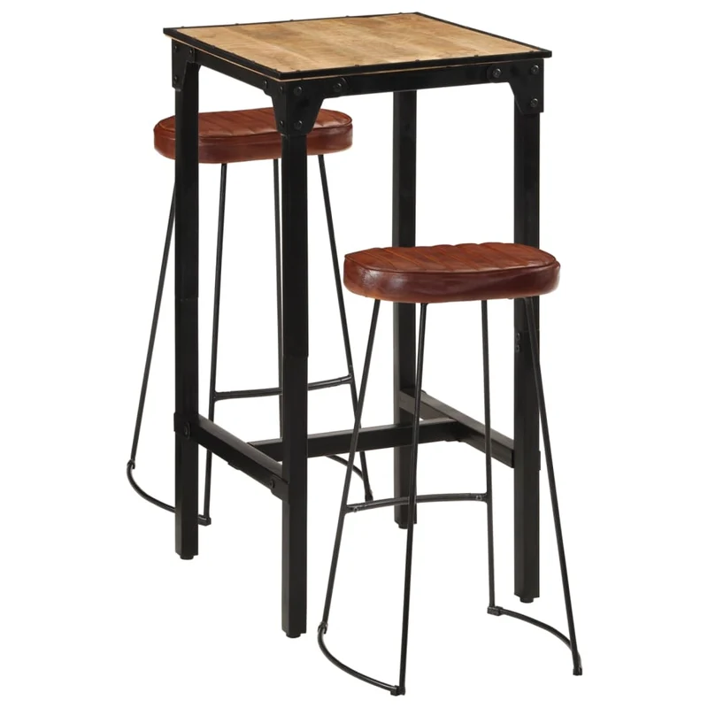 Ensemble Industriel Table de Bar Haute 2 Personnes