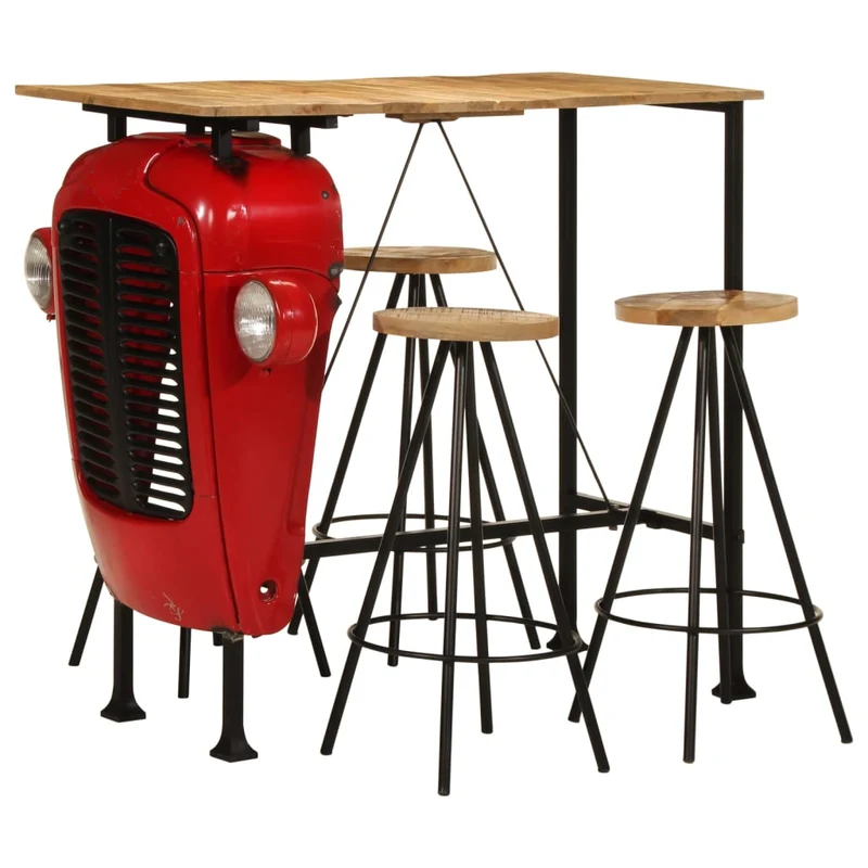 Ensemble Table de Bar Haute en Bois 4 Personnes