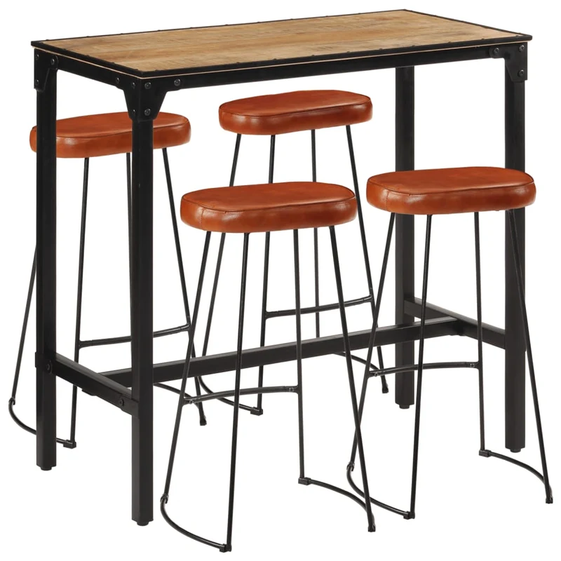 Ensemble Table de Bar et Tabouret Industriel
