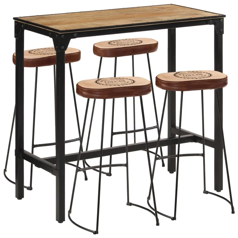 Ensemble de Bar Industriel en Bois et Métal
