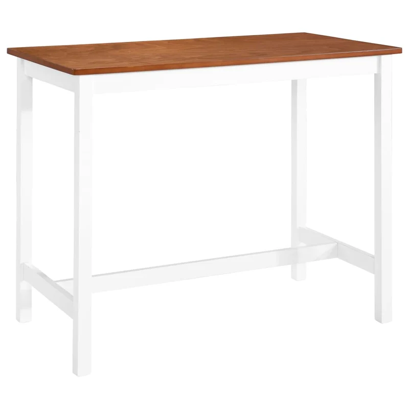 Table de Bar Industrielle en Bois Massif Blanc