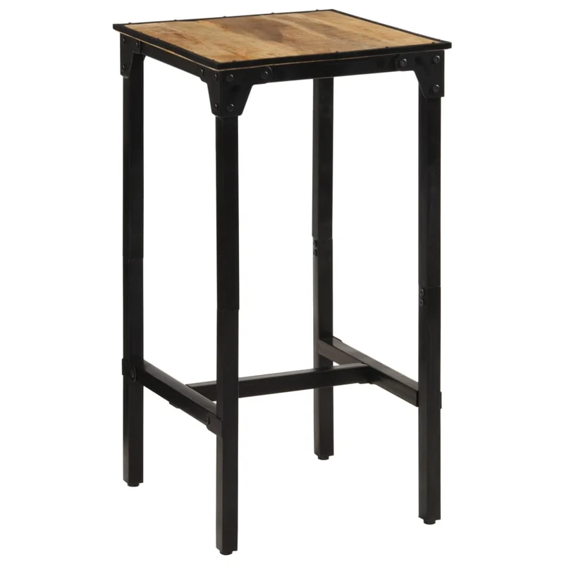 Table de Bar en Bois de Manguier et Métal Noir