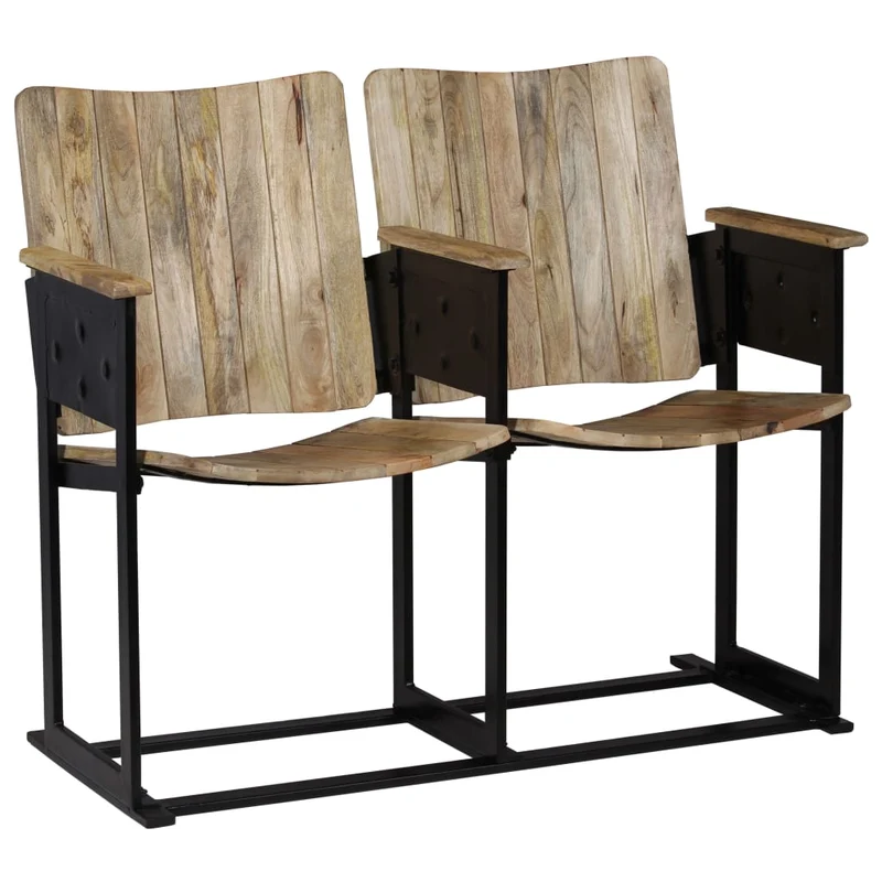 Banc en Bois de Manguier et Acier Industriel