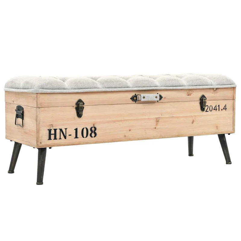 Banc en Bois Clair au Style Industriel