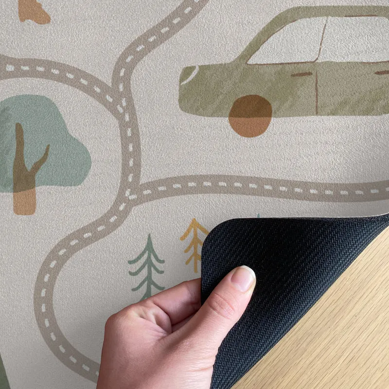 Tapis de jeu Roadtrip Car Track - Plusieurs tailles disponibles - Nom personnalisable
