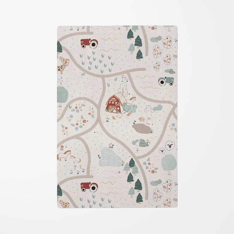 Tapis d'éveil Happy Farm pour enfants - Plusieurs tailles disponibles - Prénom personnalisable